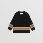 Burberry Burberry Childrens Icon Stripe Panel Merino Wool Sweater, Size: 2y