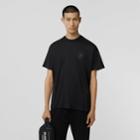 Burberry Burberry Crystal Monogram Motif Cotton Oversized T-shirt, Black