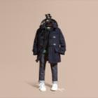 Burberry Burberry Wool Duffle Coat With Check-lined Hood, Size: 8y, Blue