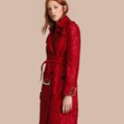 Burberry Burberry Lace Trench Coat, Size: 04, Red