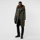 Burberry Burberry Double-faced Cotton Silk Hooded Parka With Warmer, Size: 42, Green