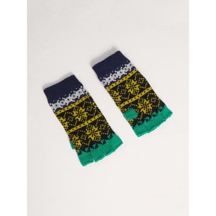 Burberry Burberry Fair Isle Wool Cashmere Fingerless Gloves