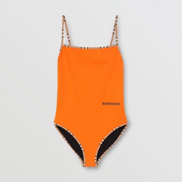 Burberry Burberry Icon Stripe Trim Swimsuit