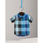 Burberry Burberry Short-sleeve Check Cotton Shirt, Size: 6m, Blue