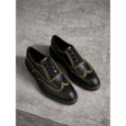 Burberry Burberry Topstitched Leather Derby Shoes, Size: 39.5