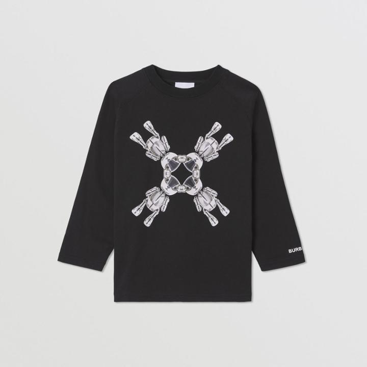 Burberry Burberry Childrens Long-sleeve Thomas Bear Print Cotton Top, Size: 10y