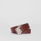 Burberry Burberry Reversible Monogram Motif Leather Belt, Size: 90, Red