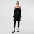 Burberry Burberry Deconstructed Crepe Trench Coat Dress, Size: 08, Black