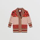 Burberry Burberry Childrens Montage Wool Cashmere Jacquard Cardigan, Size: 10y