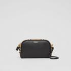 Burberry Burberry Leather And Vintage Check Half Cube Crossbody Bag, Beige