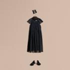 Burberry Burberry Flocked Cotton Tulle Dress, Size: 6y, Black