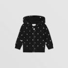 Burberry Burberry Childrens Star And Monogram Motif Cotton Hooded Top, Size: 6m, Black