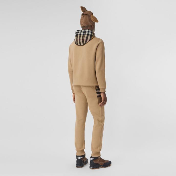 Burberry Burberry Check Panel Cotton Blend Jogging Pants, Size: M