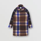 Burberry Burberry Childrens Check Wool Cashmere Blend Car Coat, Size: 12y, Blue