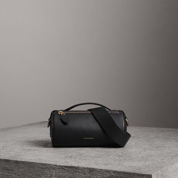 Burberry Burberry The Leather Barrel Bag, Black