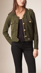 Burberry Brit Knitted Wool Cashmere Military Jacket
