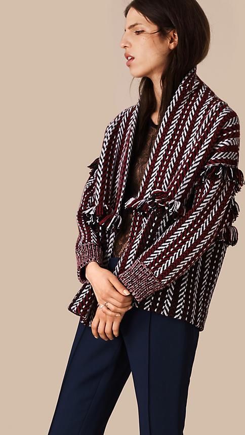 Burberry Fringed Wool Cashmere Jacket