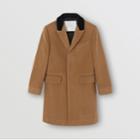 Burberry Burberry Childrens Velvet Collar Cashmere Tailored Coat, Size: 10y, Beige