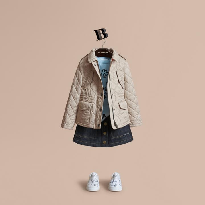 Burberry Burberry Quilted Field Jacket, Size: 12y, Grey