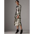 Burberry Burberry Long-sleeve Ruffle Detail Lam Dress, Size: 08