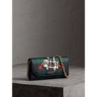 Burberry Burberry Creature Appliqu Tartan Leather Wallet With Chain