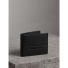 Burberry Burberry Textured Leather Bifold Wallet, Black