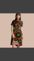 Burberry Floral Print Silk A-line Dress