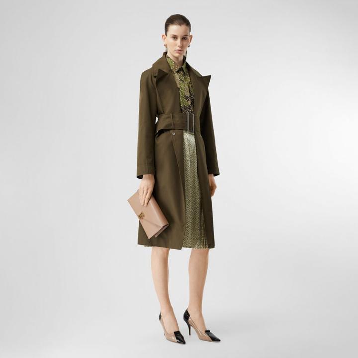 Burberry Burberry Sleeveless Monogram Print Cotton Poplin Oversized Shirt, Size: 0, Green