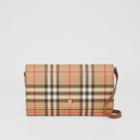 Burberry Burberry Vintage Check Wallet With Detachable Strap, Brown