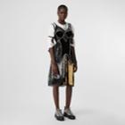 Burberry Burberry Crystal Detail Mesh And Velvet Corset Top, Size: 04, Black