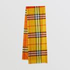 Burberry Burberry Colour Block Check Wool Silk Scarf, Yellow