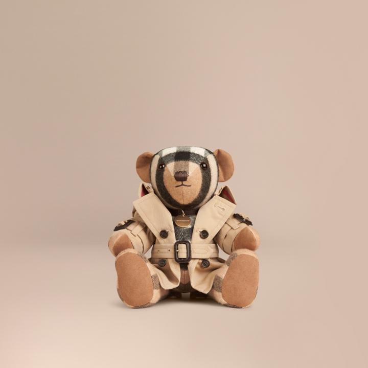 Burberry Burberry Mr Trench Thomas Bear In Cashmere, Brown