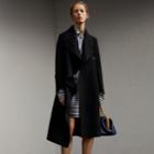 Burberry Burberry Double-faced Wool Asymmetric Coat, Size: 14, Black