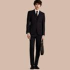 Burberry Burberry Slim Fit Wool Part-canvas Three-piece Suit, Size: 38l, Blue