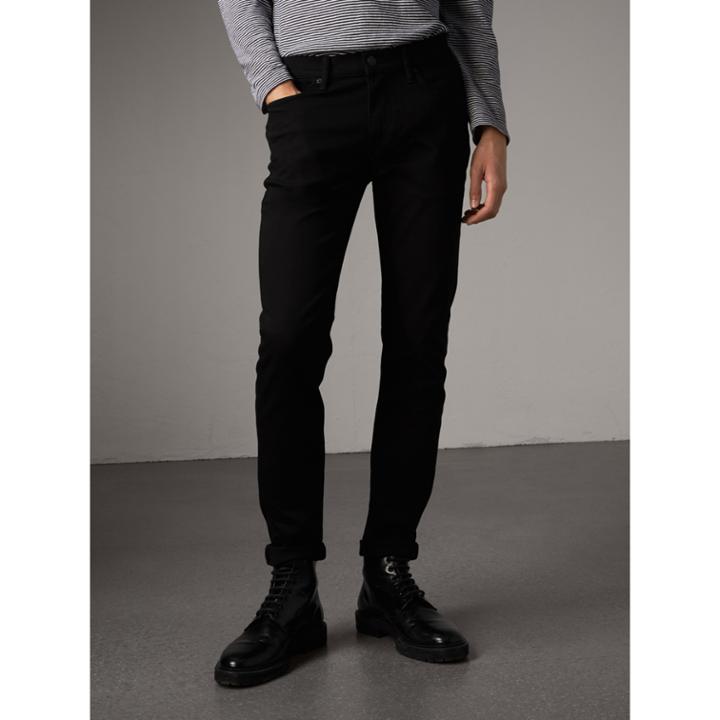 Burberry Burberry Slim Fit Stretch-denim Jeans, Size: 34r, Black