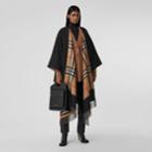 Burberry Burberry Check-lined Cashmere Merino Wool Cape, Black