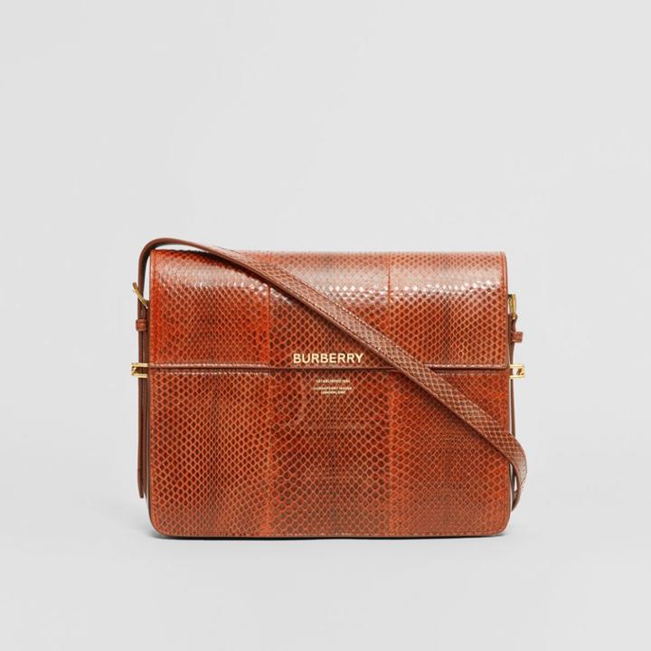 Burberry Burberry Large Snakeskin Grace Bag, Orange