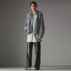 Burberry Burberry Scribble Stripe Print Silk Cotton Longline Shirt, Size: 00, Red