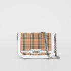 Burberry Burberry The 1983 Check Link Bag With Leather Trim, White