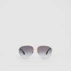 Burberry Burberry Top Bar Detail Pilot Sunglasses, Dark Grey