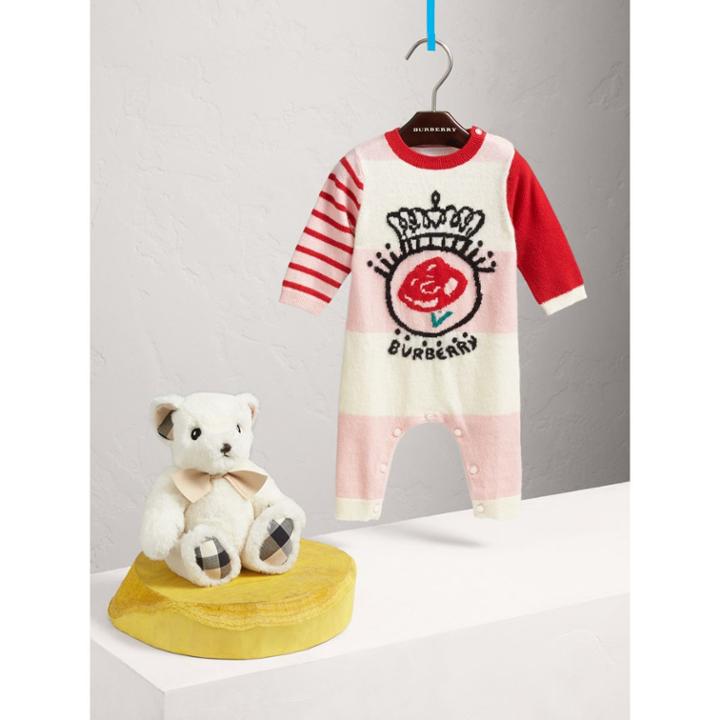 Burberry Burberry London Icons Intarsia Cashmere Jumpsuit, Size: 12m, White