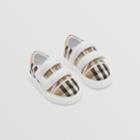 Burberry Burberry Childrens Vintage Check Cotton And Leather Sneakers, Size: 2