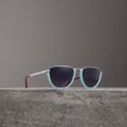 Burberry Burberry Half Moon Pilot Round Frame Sunglasses, Blue