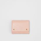 Burberry Burberry Small Monogram Leather Folding Wallet, Pink