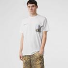 Burberry Burberry Montage Print Cotton Oversized T-shirt, White