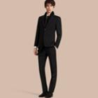 Burberry Burberry Slim Fit Wool Mohair Part-canvas Suit, Size: 52r, Black