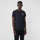 Burberry Burberry Embroidered Logo Cotton T-shirt, Size: Xxl, Blue