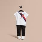 Burberry Burberry Sequin Appliqud Weather Graphic Cotton T-shirt, Size: 6m, White