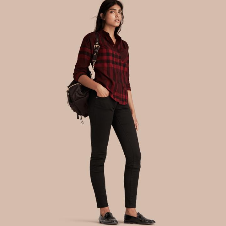 Burberry Burberry Skinny Fit Low-rise Deep Black Jeans, Size: 27
