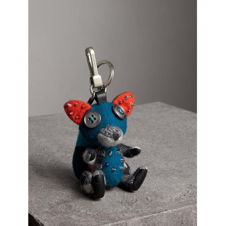 Burberry Burberry Dave The Fox Cashmere Charm, Blue
